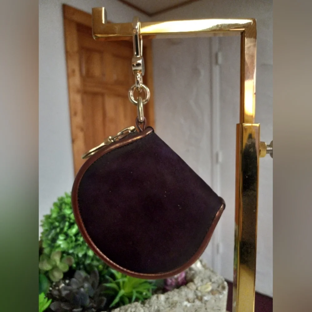 Dooney & Bourke 1995, Nubuck Coin Purse, Dyed Mahogany